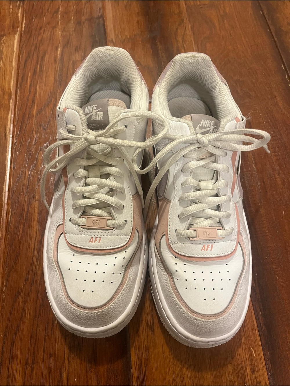 Nike Women's Air Force 1 Low Leather White/Pink/Lavender Sneakers. Size 9.